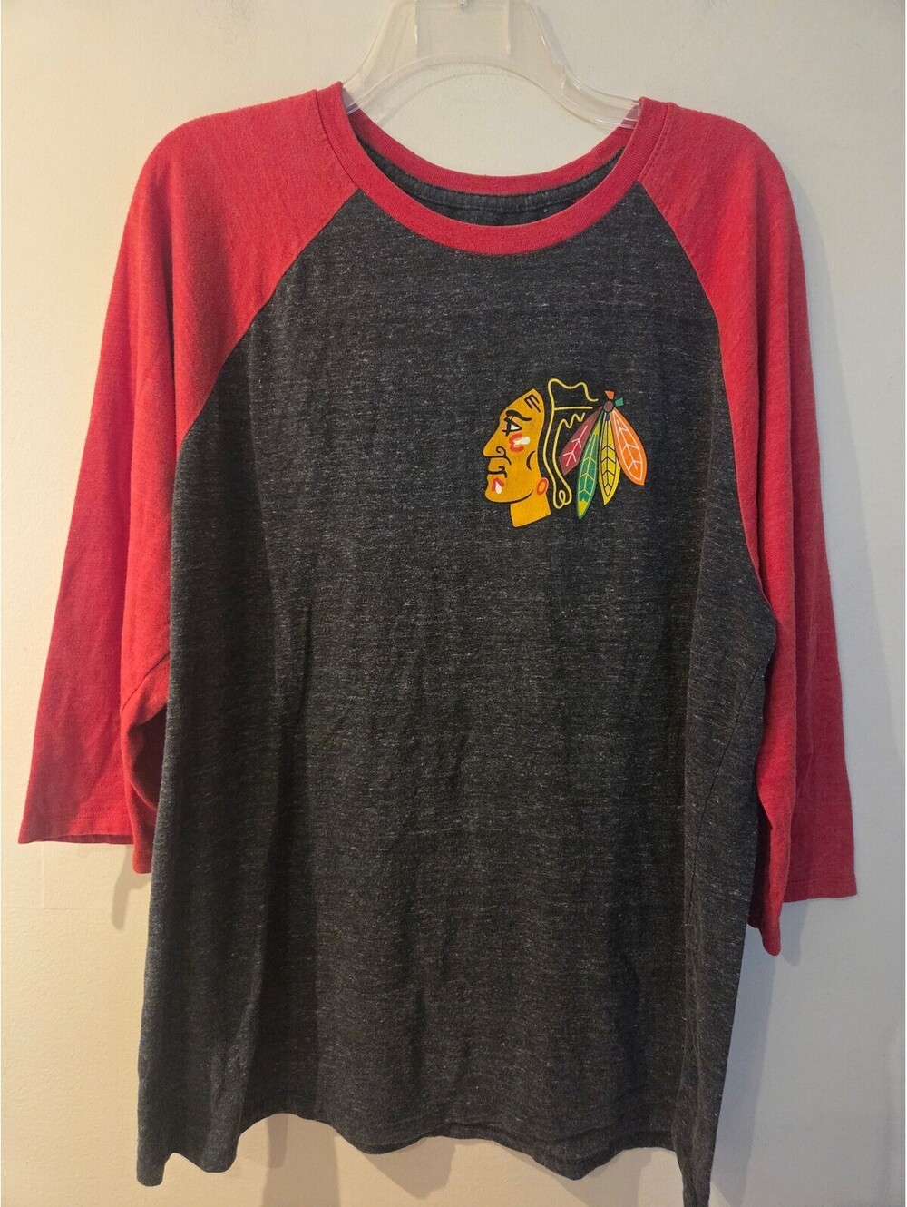 Chicago Blackhawks Fanatics Men's Gray and Red T-shirt